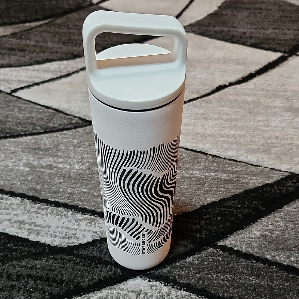 STARBUCKS MIIR ZEBRA PRINT INSULATED STAINLESS STEEL 20oz TRAVEL TUMBLE THERMOS